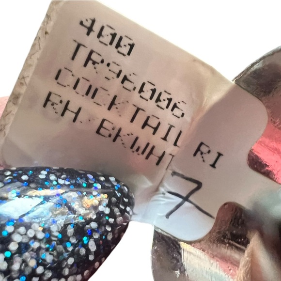 New Tutti Frutti Rhodium Black/White Butterfly Cocktail Ring Size 7 - Picture 7 of 9